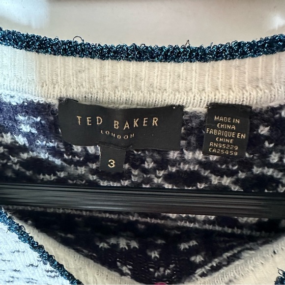 Ted Baker Polar Bear Fair Isle Alpaca Wool Sweater Nordic Winter - Picture 4 of 9